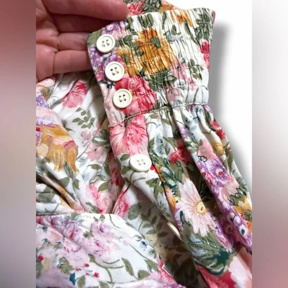 Vtg 80s Floral Cottagecore High Waist Floral Midi Skirt With Pockets XS - Picture 8 of 14
